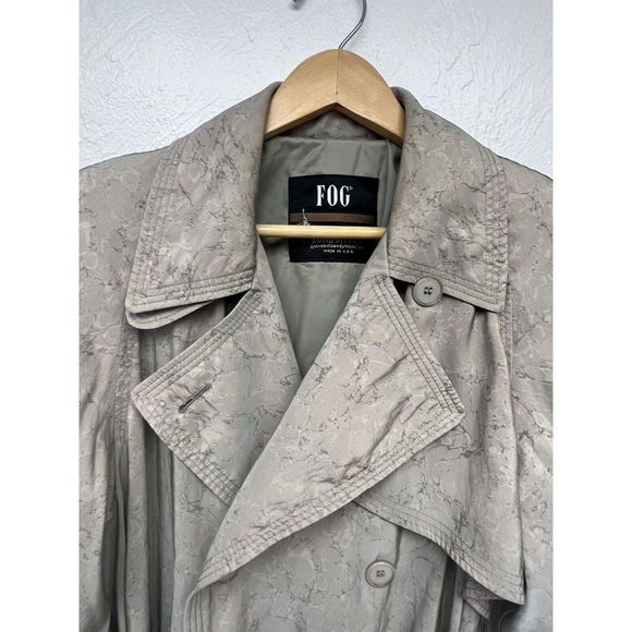 London Fog Womens Size 4 Petition Trench Over Coat Jacket Marbled Tan - Picture 3 of 11